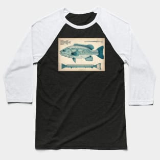 Largemouth Bass Fish Print Baseball T-Shirt